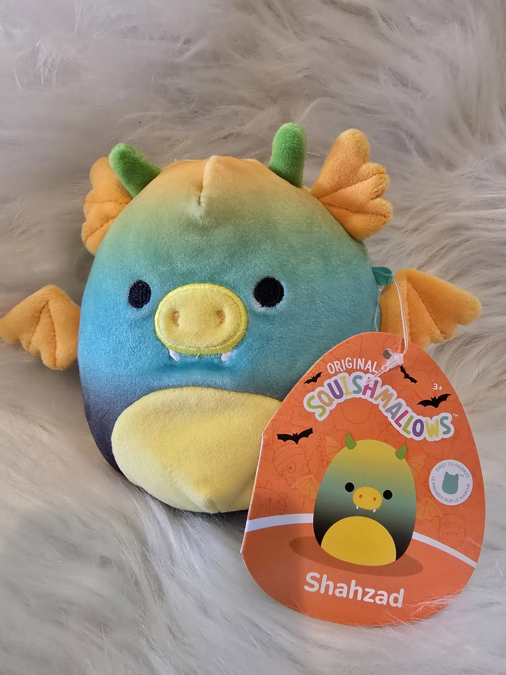 Squishmallows Shahzad Plush - Green, Yellow, Orange, Blue